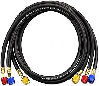 3 Pieces AC Manifold Gauge Hose Kit – HVAC Hoses 59" AC Hose Set Refrigerant Hoses, AC Recharge Hose with 1/4" SAE for R410A R32 R134a, Hose Manifold for Home & Automotive Air Conditioning Maintenance
