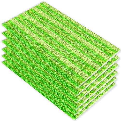 Lote de 6 toallitas reutilizables y lavables para escobillas Swiffer WetJet Spray de microfibra (verde) Cover