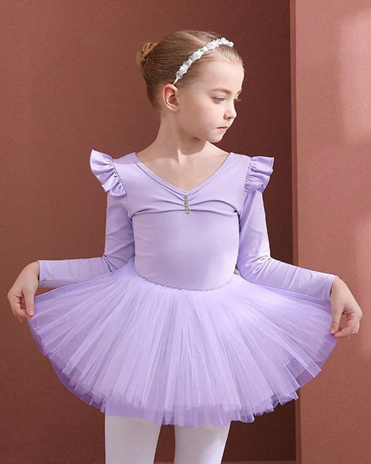 BIBIHOU Girls Toddler Lace Ballet Dance Tutu Leotard Ballerina Outfit for Girls
