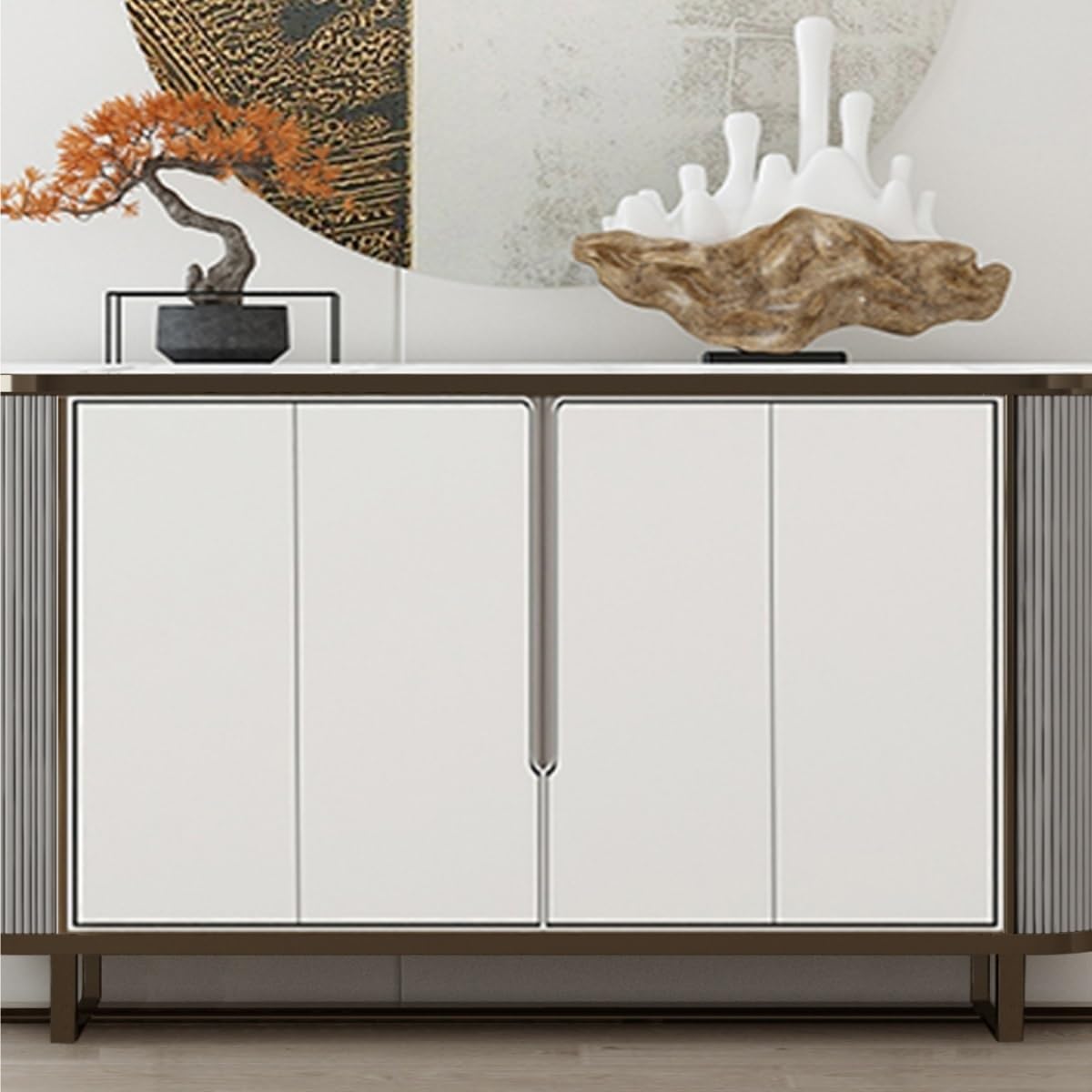 Armadietto da buffet in stile cinese, armadietto da ingresso per cucina, caffetteria, bar, credenza moderna in legno (M: 150 x 40 x 90 cm)