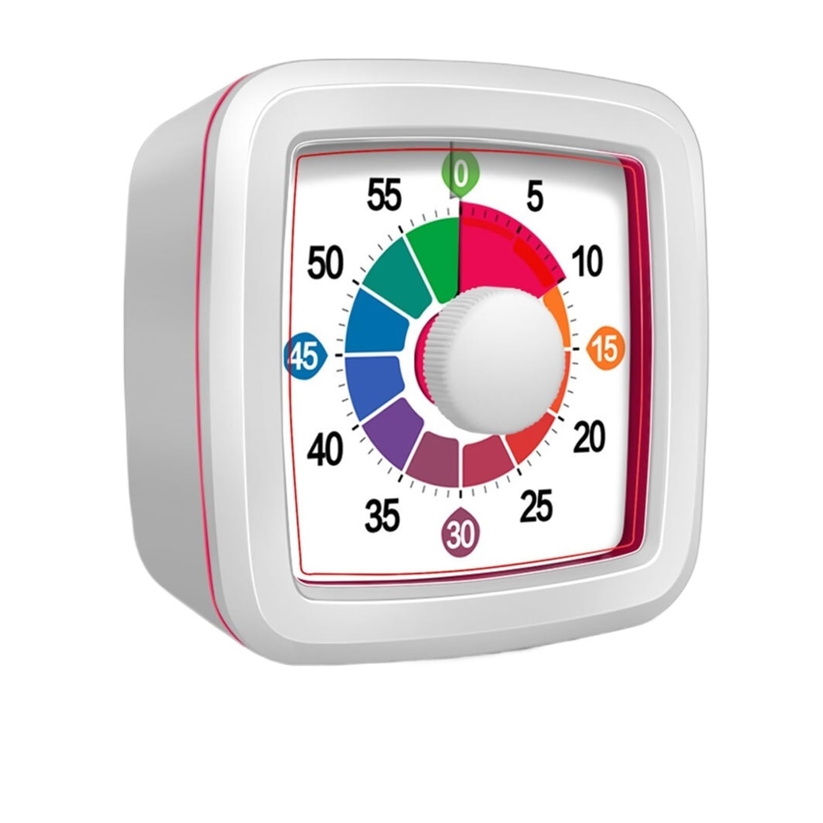 Temporizador Visual Esfera Colorida Movimiento silencioso Cuenta Regresiva de 60 Minutos(13 White)