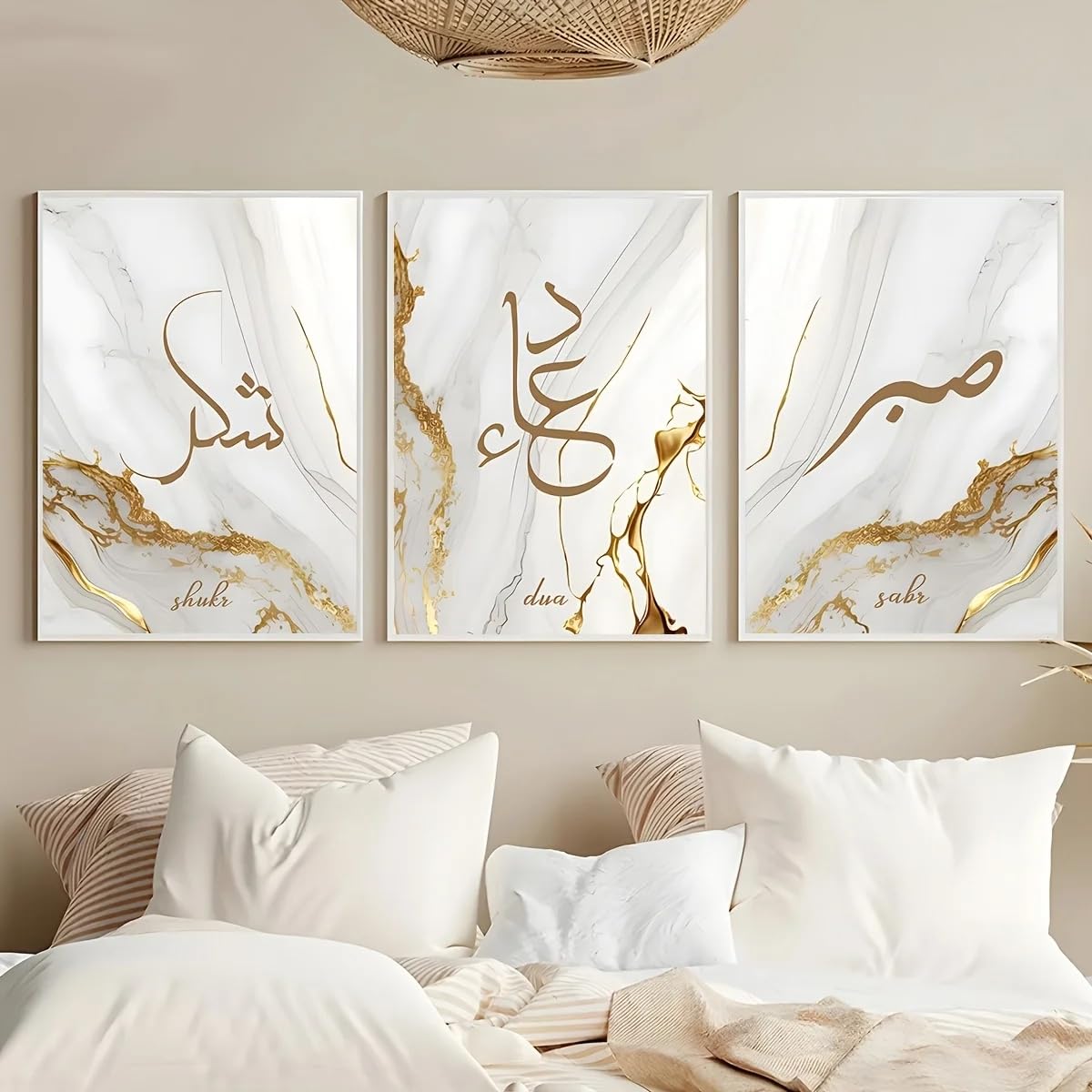 LTjiajuypd Abstract Canvas Print Islamic Calligraphy Poster Modern Ramadan Muslim Art Prints Bedroom Wall Home Decor(30x50cm-3Pcs)