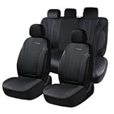 Coverado Car Seat Covers Full Set&comma; Automotive Front and Rear Seat Covers&comma; Leather Car Seat Covers Full Set 5 Seats&comma; Airbag-Compatible&comma; Spill-Proof Design&comma; Black Seat Covers for SUV Sedan Truck