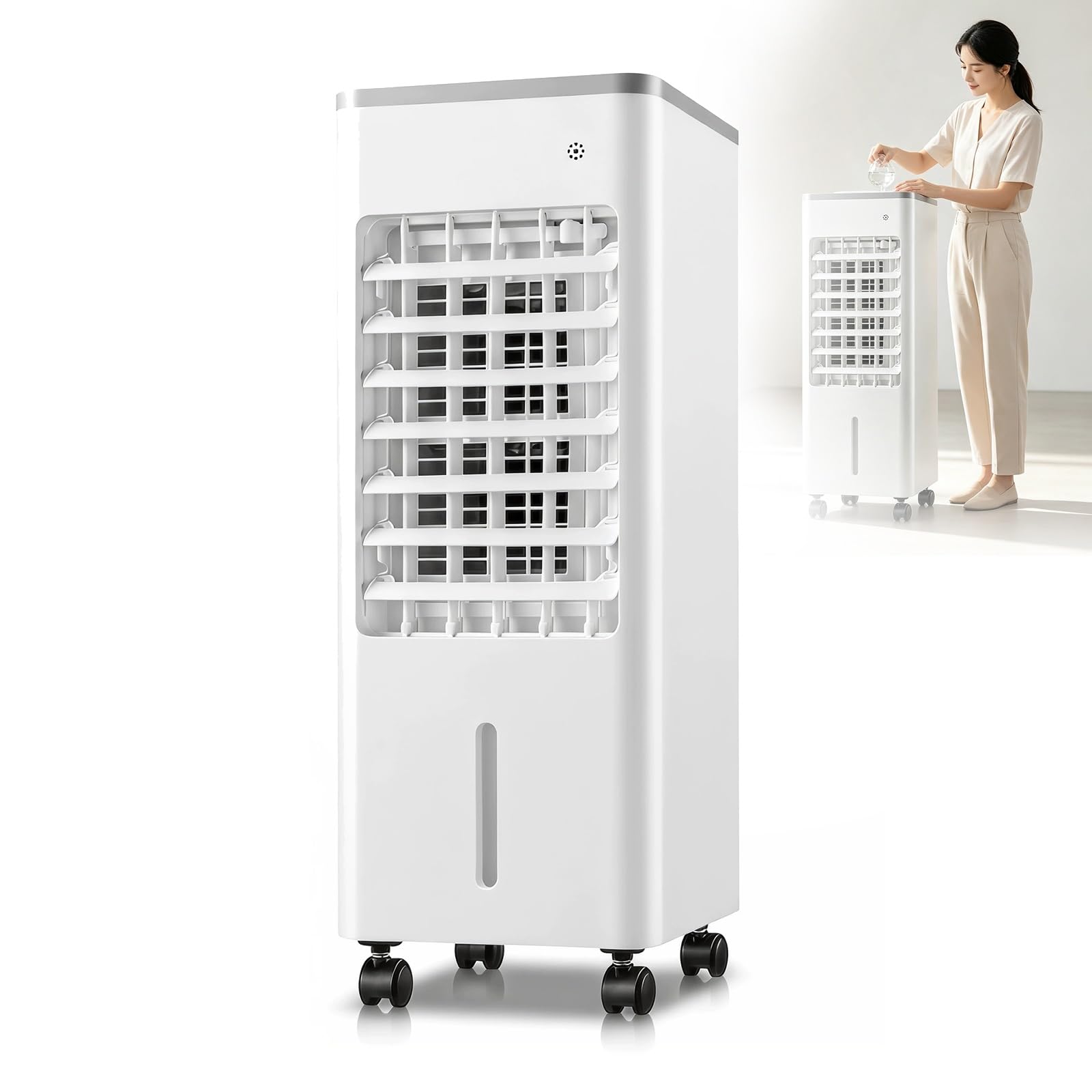 Pqxqz White Room Swamp Cooler, Portable Evaporative Air Cooler