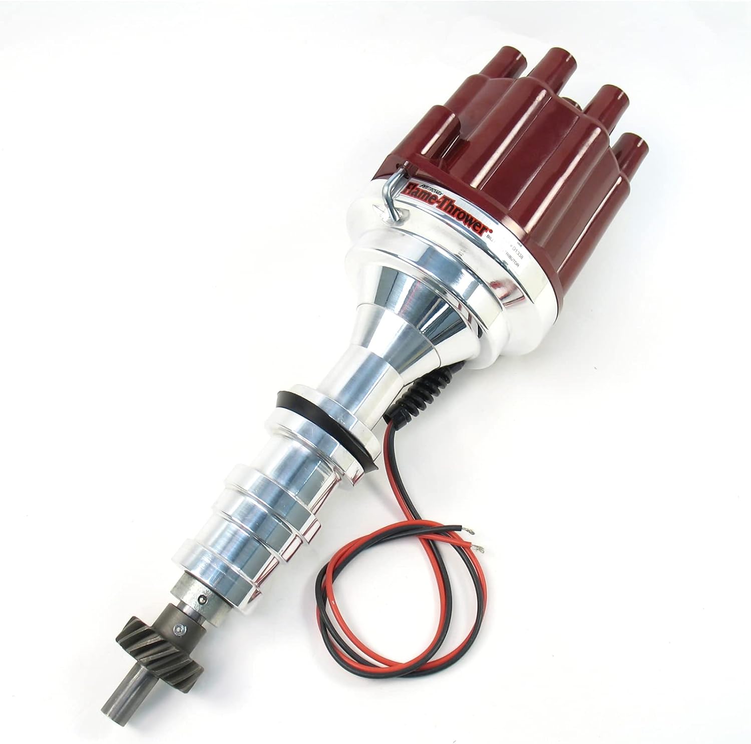 Pertronix D7133801 Flame-Thrower Non Vacuum Red Cap Billet Electronic Distributor with Ignitor III Technology for Ford FE 352-428