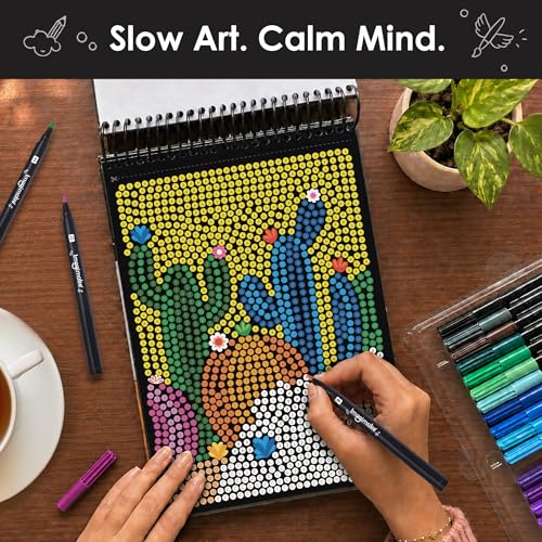 Image of Imagimake Mystery Mosaic Patterns | Paint by Numbers Kit for Adults | 30 Design Sheets & 20 Colouring Pens | Colouring Book for Stress Relief | Painting Kit for Beginners| Art Therapy kit for Adults