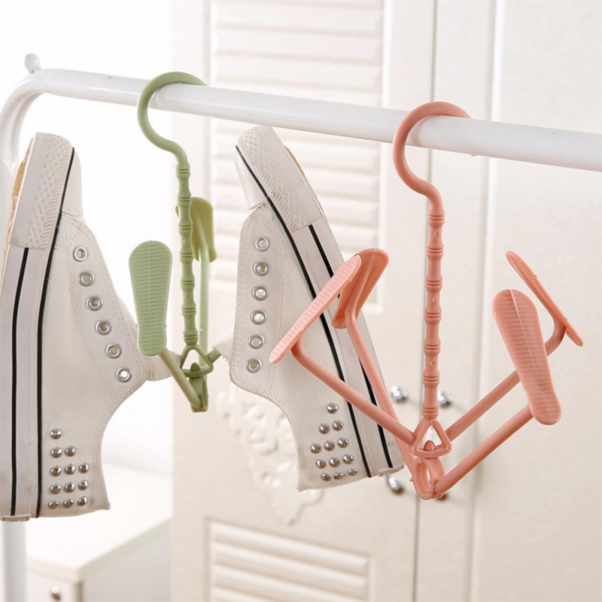 5pcs Shoes Drying Rack Hanger with Side Clips Foldable PP Organizer
