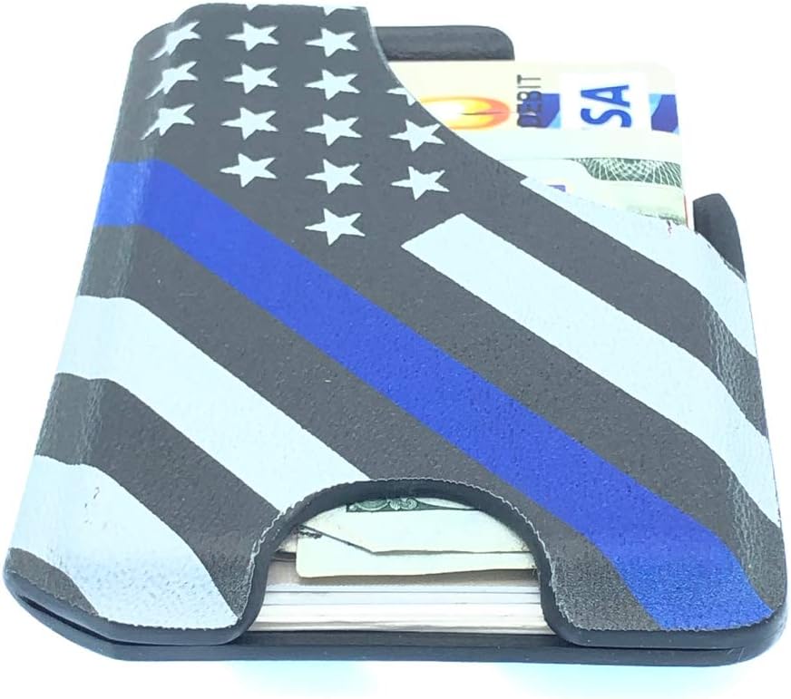 Mission First Tactical Man Slim Minimalist Wallet Blue Line