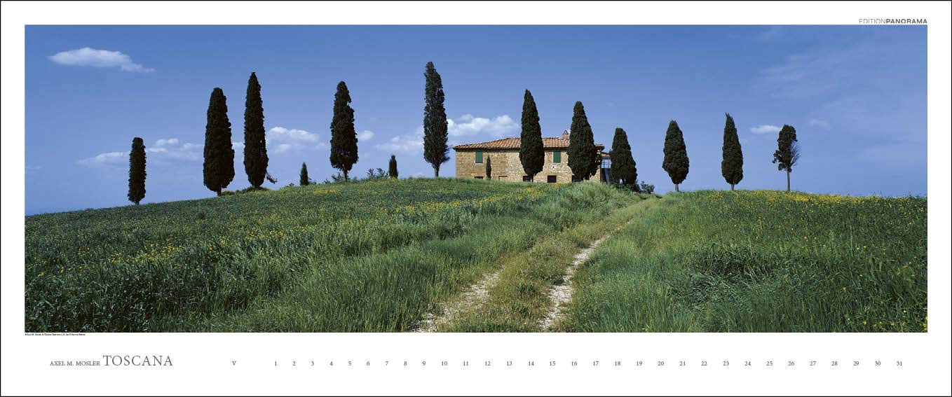 Toscana: Immerwährender Panorama-Kalender in 1,15 Meter Breite
