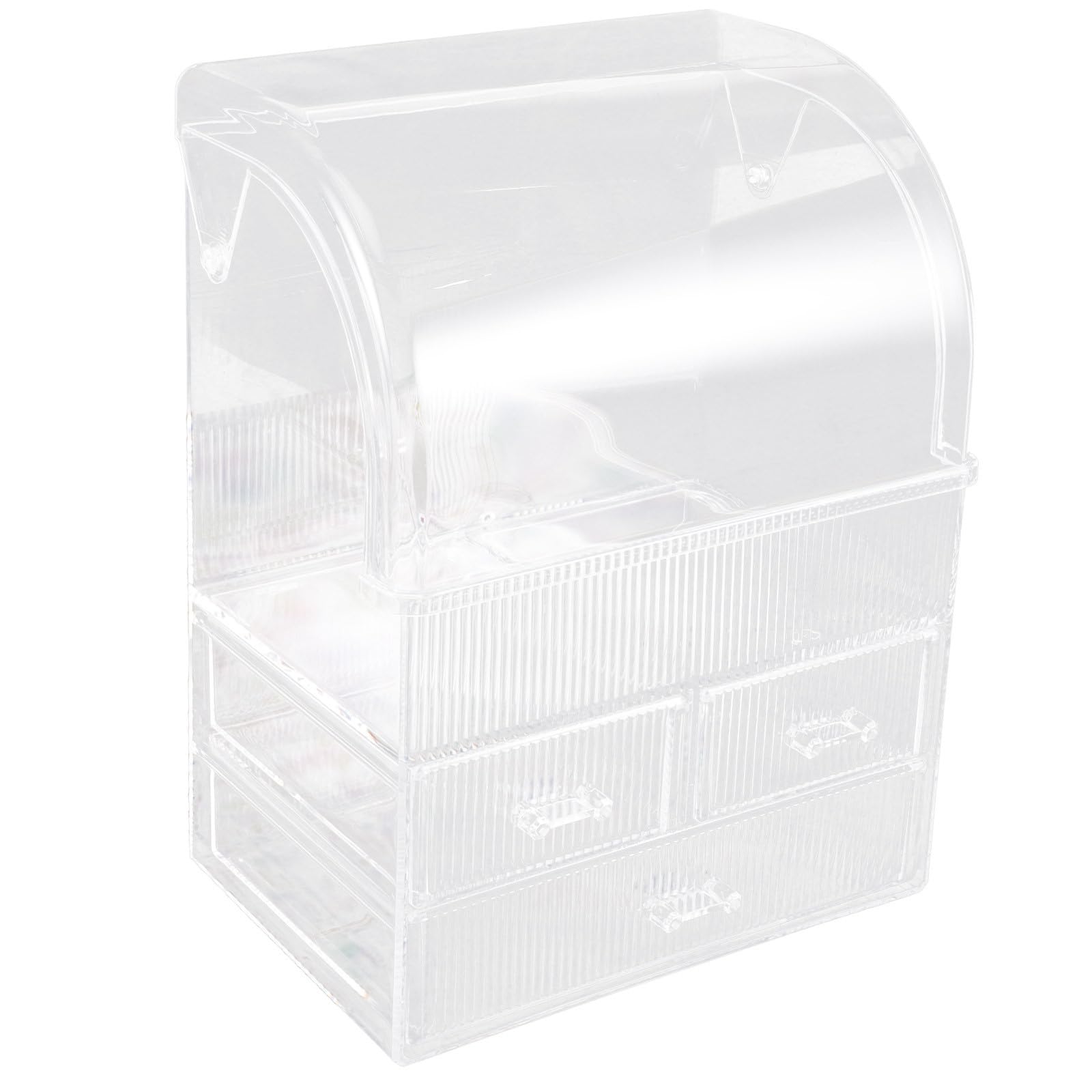 HOMSFOU Caja Organizadora de Cosméticos para Guardar Cosméticos de Escritorio, Caja de Almacenamiento de Maquillaje con Cajones de Acrílico, Gran Capacidad, Diseño Transparente