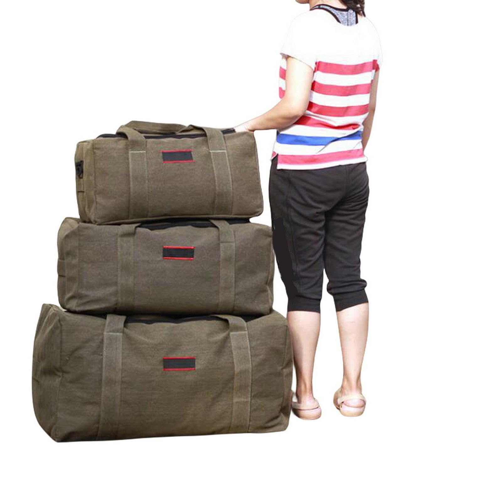 NOGRAX Schulrucksack Männer Reisetaschen Große Kapazität Frauen Gepäck Reise Duffle Taschen Leinwand Große Reise Tote Handtasche Faltbare Reise Tasche-40 L