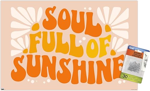 Miniatura 7 de Trends International Hey Happy - Soul Full Of Sunshine Wall Poster, 22.37" x 34.00", Premium Poster & Push Pin Bundle