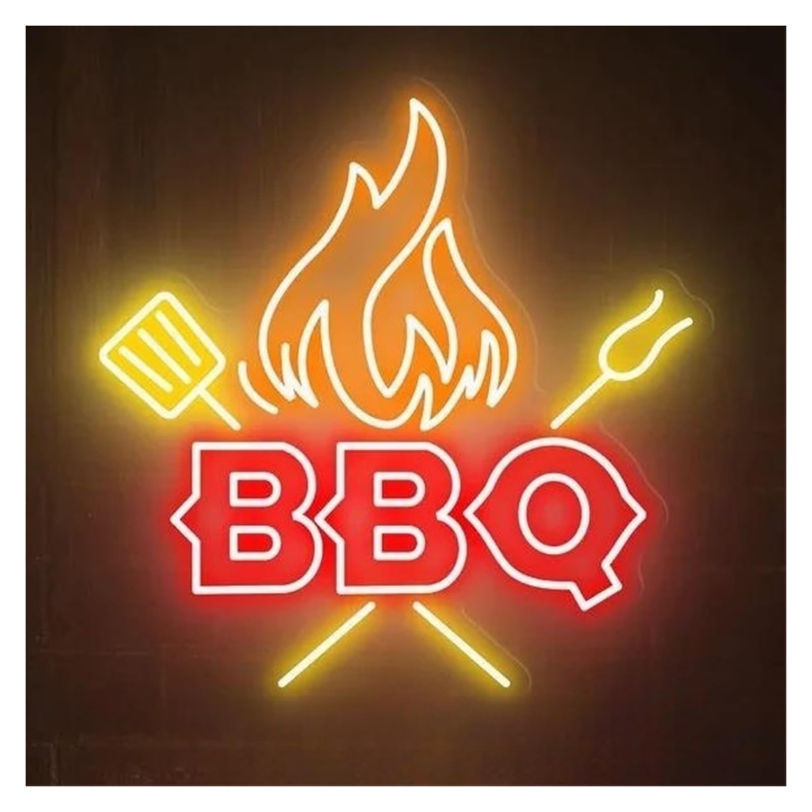 SHOUXI Sign Lamp BBQ Neon Signs Barbecue Beer Bar Club Home Wall Decor Hanging Business Window Display Decorative Lights 40cm(E)