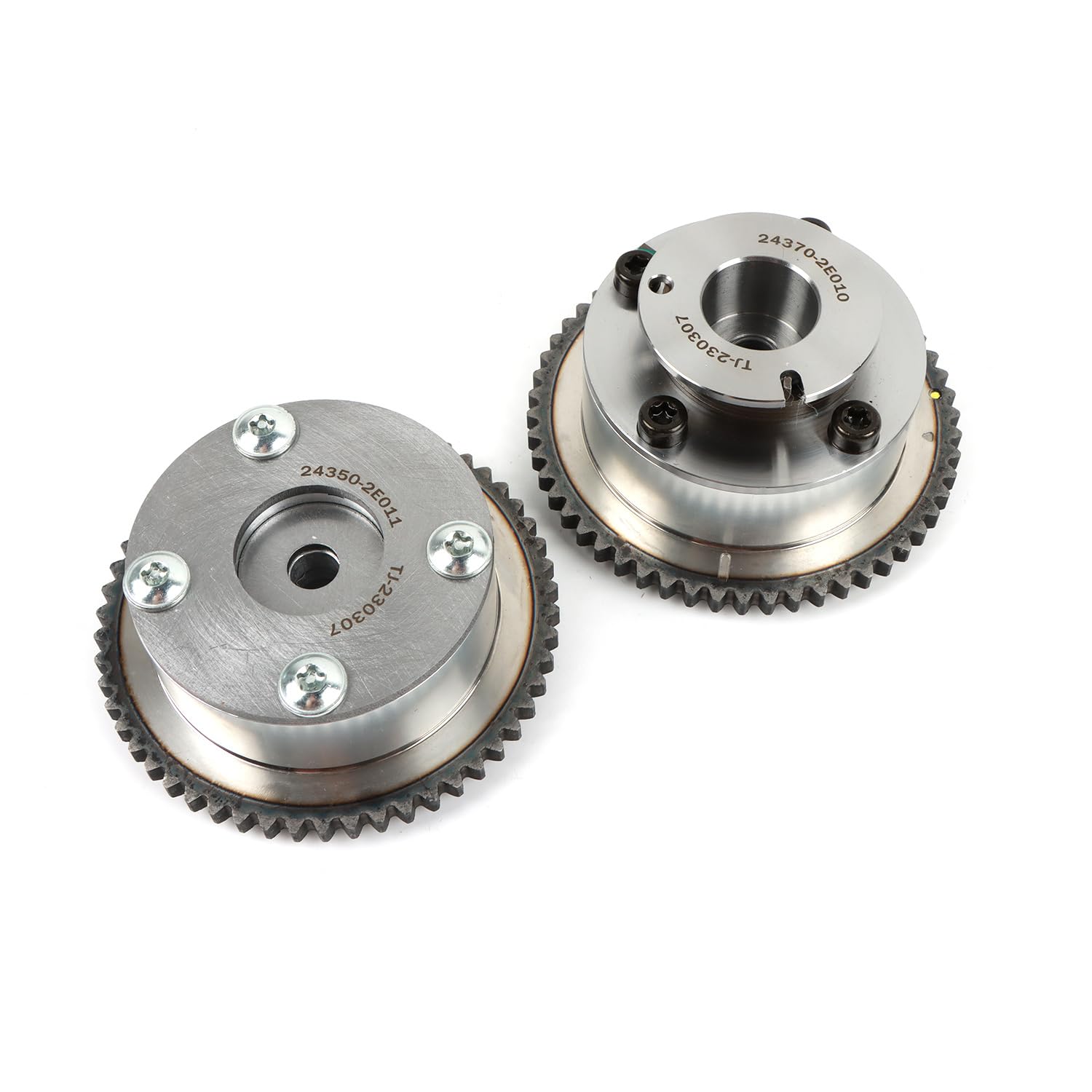 FIWARY 2PCS VVT Camshaft Adjuster 24370-2E010 24350-2E011 for 2013-2014 Hyundai Elantra 1.8L 2012-2013 Kia Soul 2.0L Direct Replacement