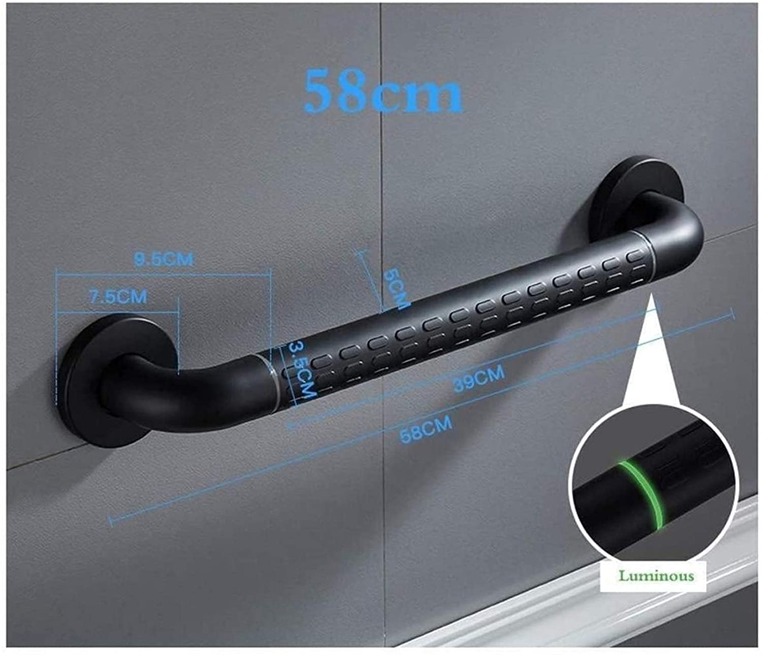 handrail Handles Bathtub Grab Bars Toilet Grab Bars Handrail, Stainless Steel Barrier-Free Old Man Straight Handle, Wall-Mounted Towel Rack,Bathroom, Bathtub/58Cm