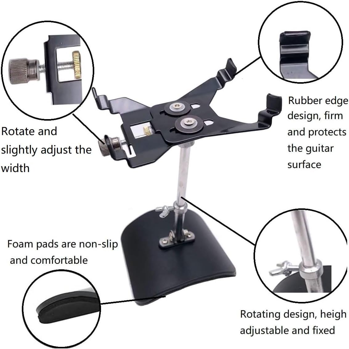 Classical Guitar Rest Support Adjustable Guitar Foot Stool Professional Classical Guitar Lifter Leg Rest Bracket for Players Black Claw Style