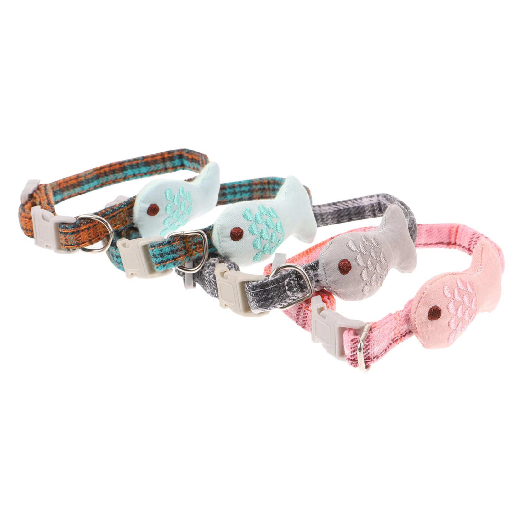 BESPORTBLE 12pezzi Collare Regolabile Per Gatti Forma Di Pesce Set Design Rete Accessori Per Animali Domestici Colorati e Creativi