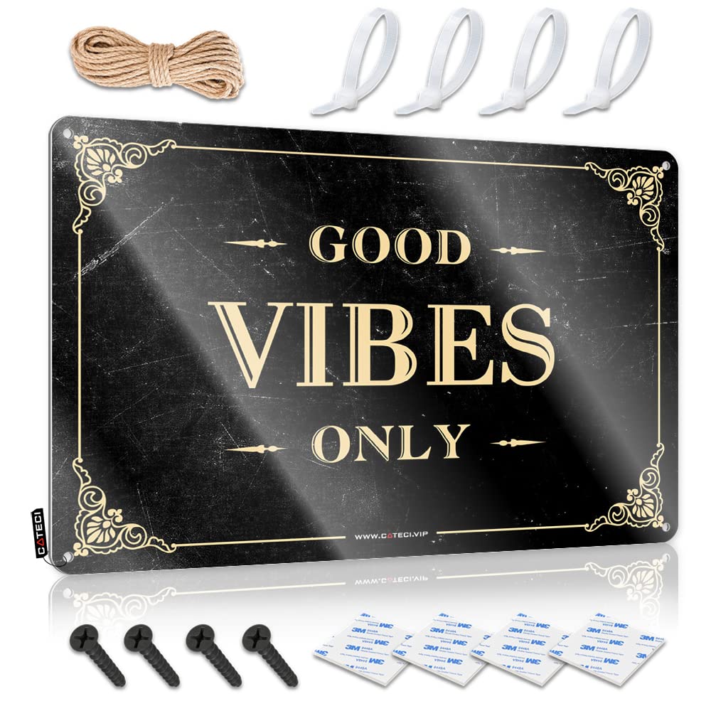 Fzfn Colour Good Vibes Only Waterproof Handcrafted - Lake Wall Signs Wall Art Decoration(30X40cm)