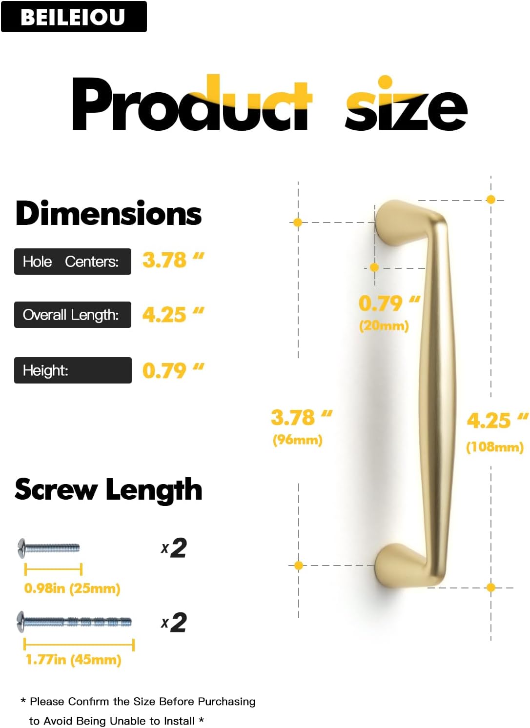 Brushed Gold Zinc Alloy Cabinet pulls - 3-3/4 Inch(96mm) Hole Center Classic Vintage Drawer Handles ,Kitchen Cupboard Bathroom Dresser Cabinet Hardware (2, Brushed Gold, 3-3/4"(96mm) Hole Centers)