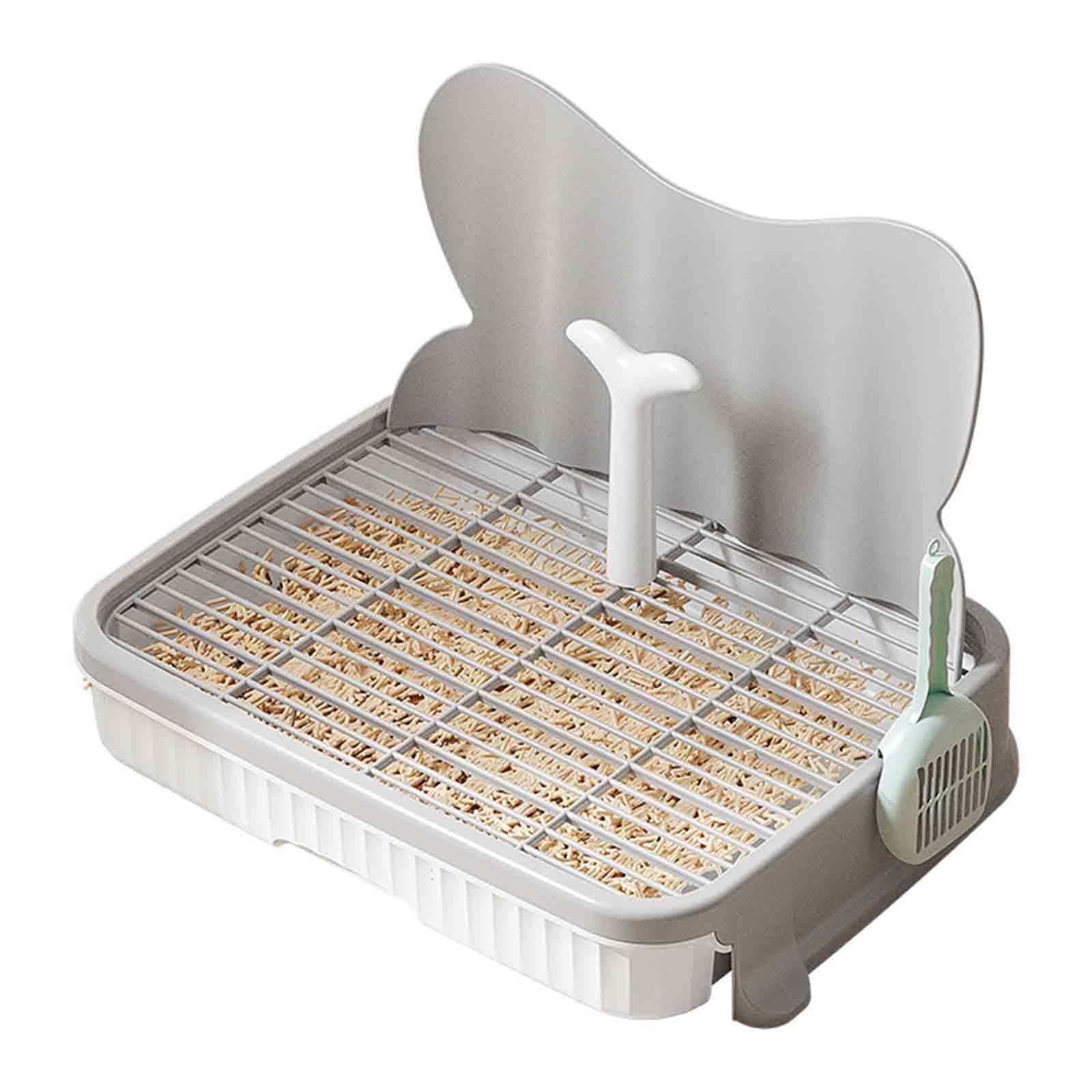 Inodoro para Perros Bandeja de Entrenamiento Tapete Sanitario Accesorios de Cama para Perros Simulación de Orinal Material PP Fácil de Limpiar Adecuad, Gris