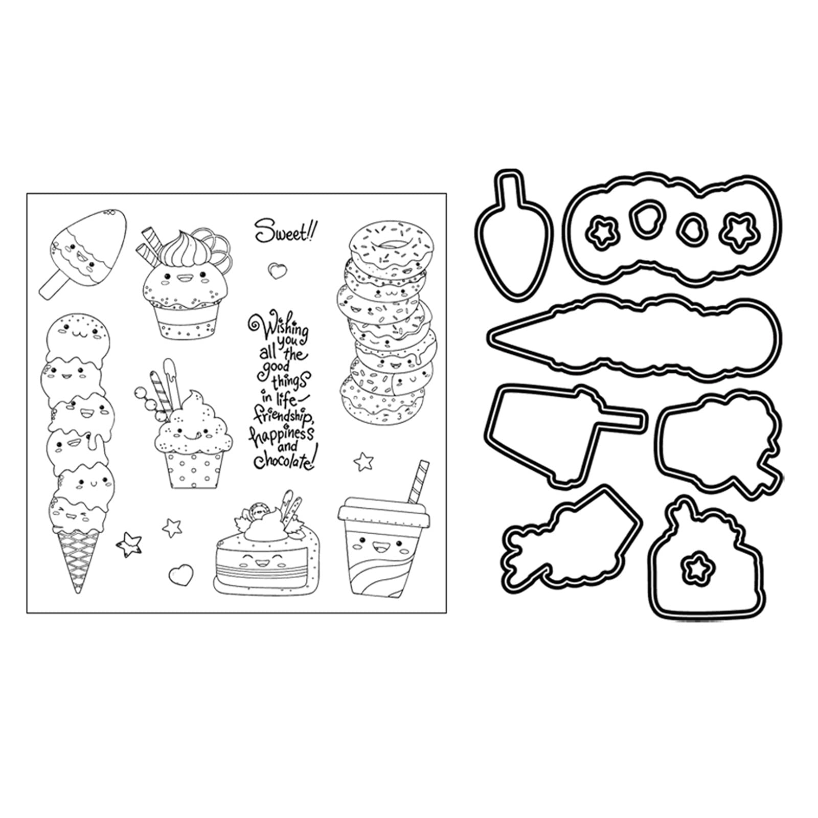 Kalttoy Multicolor Embossing Die-Cuts Clear Scrapbooking Stamps Silicone Stampers For Scrapbooking Birthday Card Greeting Card Making Embossing Die Cuts