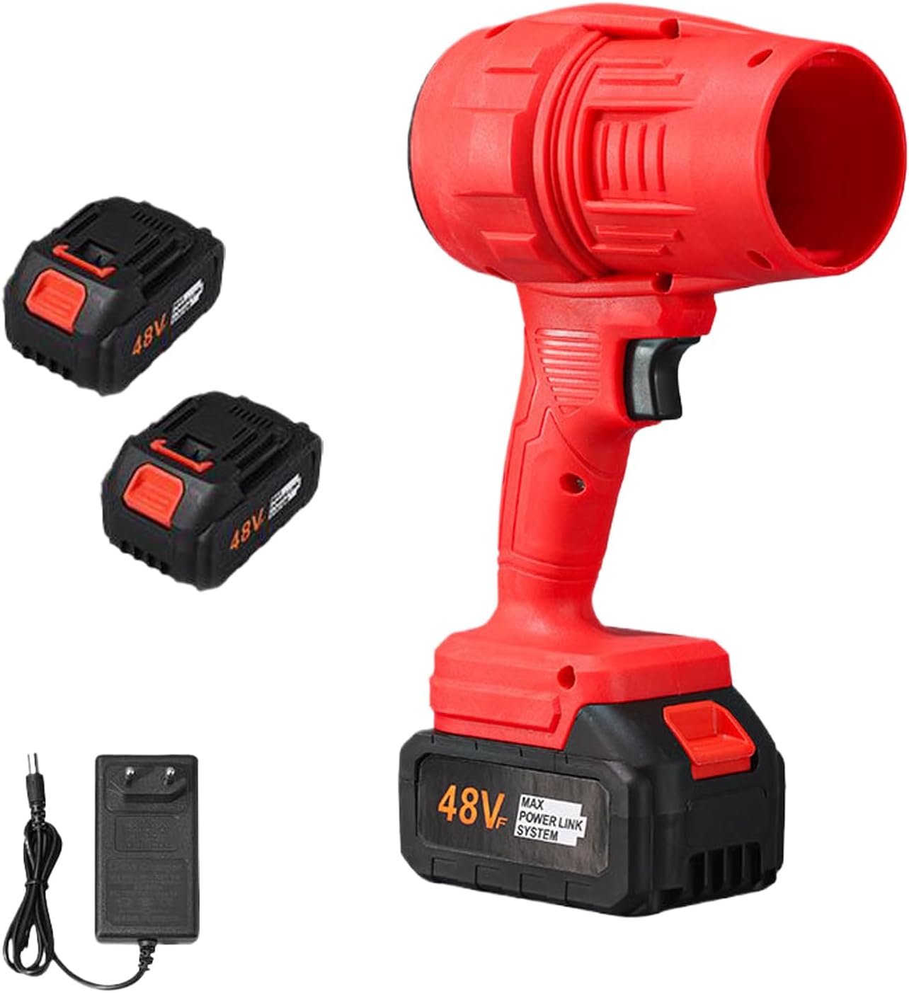 TurboSweep Cordless Power Blowe, Dual Battery Multi-Purpose Cleaner, Charger Included, for Patio Cleaning, Lawn Care, Blowing Leaves and Dust,Charger Included Lightweight Leaf Blowers (Red)