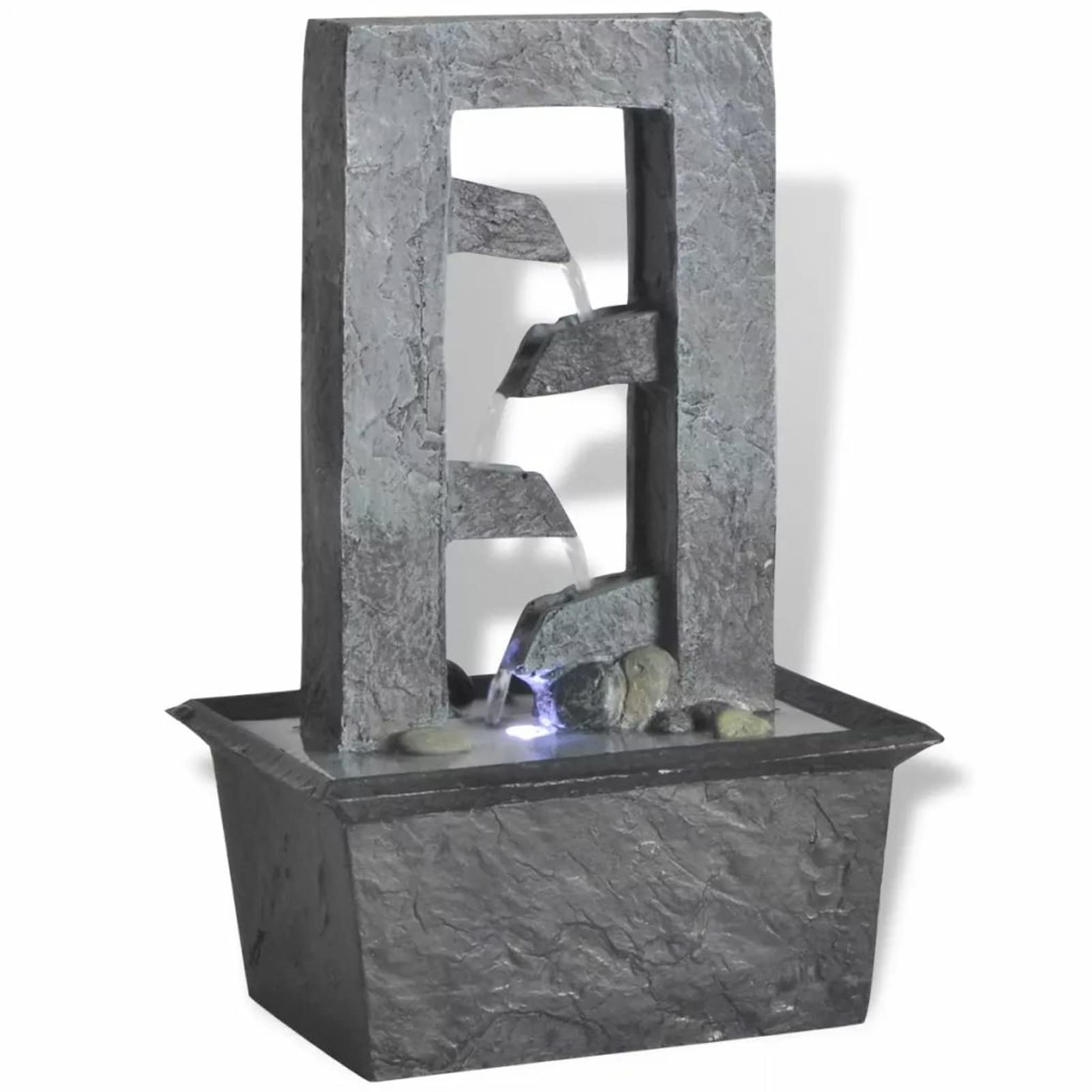 LAPOOH Fuente de Agua para Interior con luz LED poliresina, Fuentes De Agua para Decoracion Interior, Cascada De Agua Decorativa, Fuente Interior - 242351