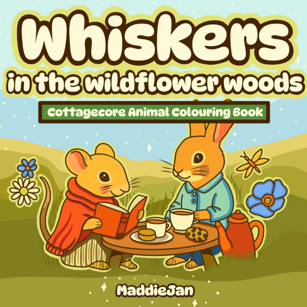 Whiskers in the Wildflower Woods: A Colouring Book for Adults and Teens Featuring Adorable Woodland Animals, Cozy Cottagecore Scenes, and Relaxing Hygge Moments      Paperback – November 1, 2025