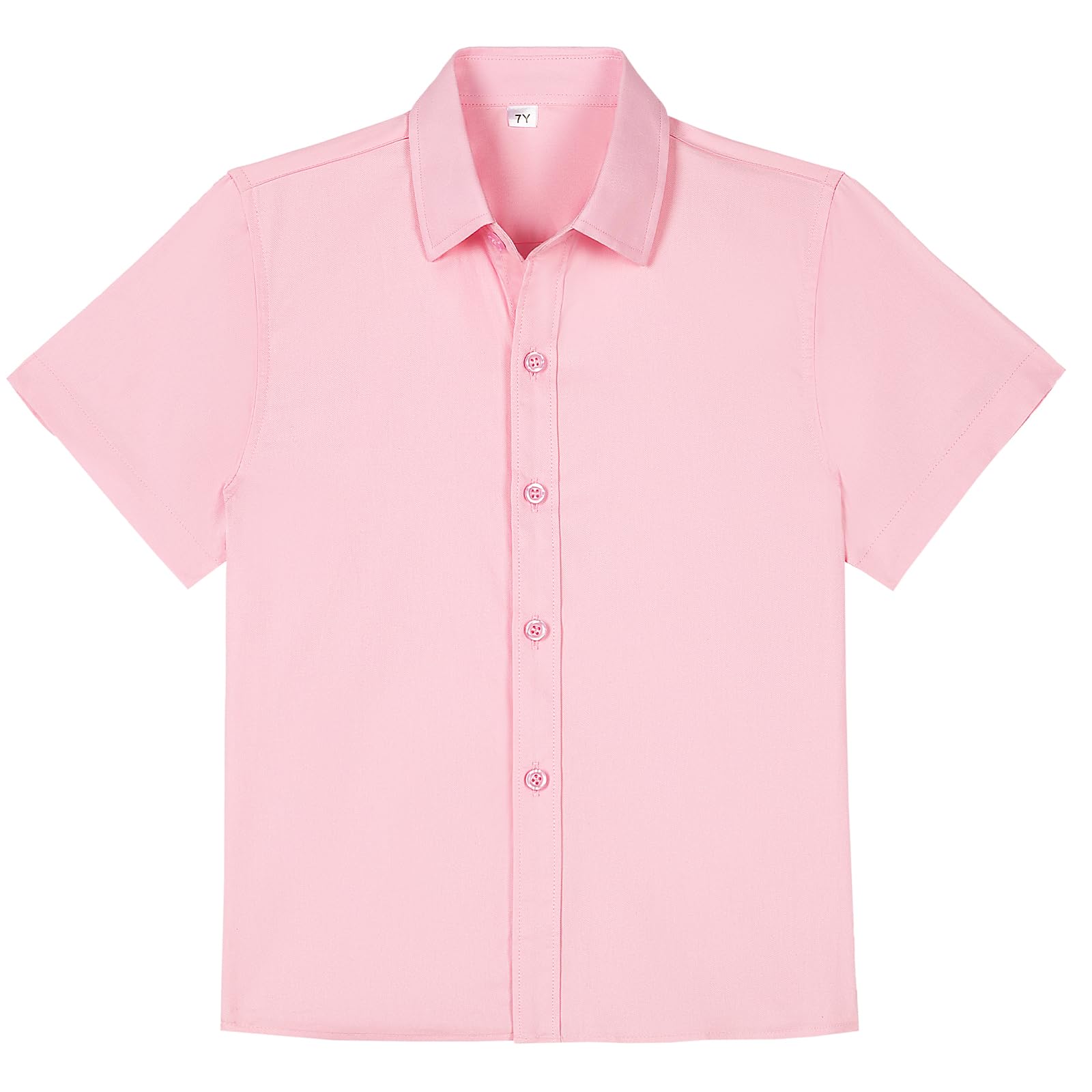 Boys Short Sleeve Button Down Shirt Summer Solid Kids Boy Dress Shirts Size 2-20 Years