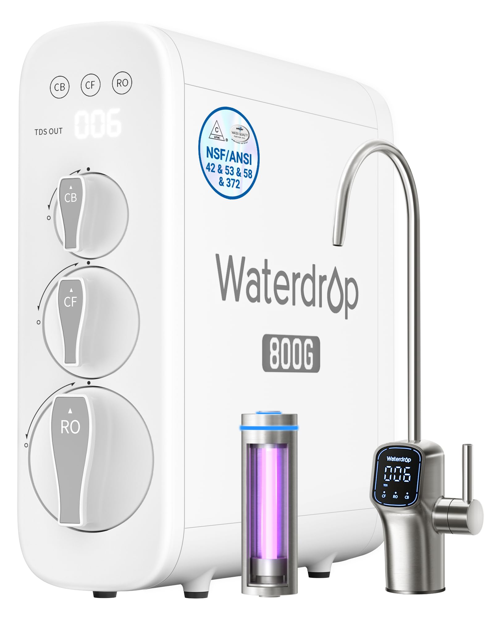 Waterdrop G3P800 Reverse Osmosis System, 800 GPD Fast Flow