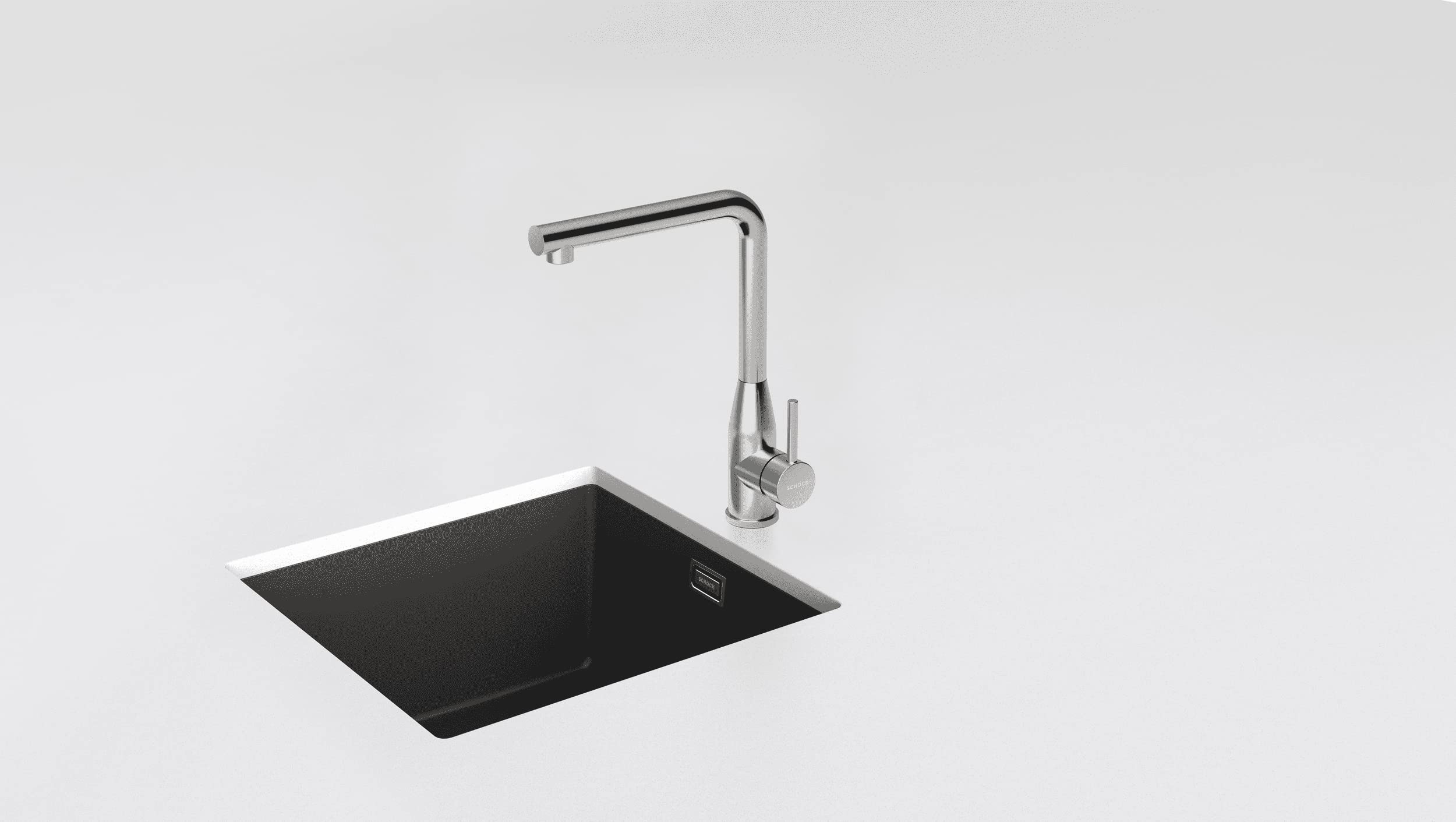 SCHOCK Grifo de cocina Keto White Gold – Grifo de alta presión dorado con caño fijo y conectores estándar