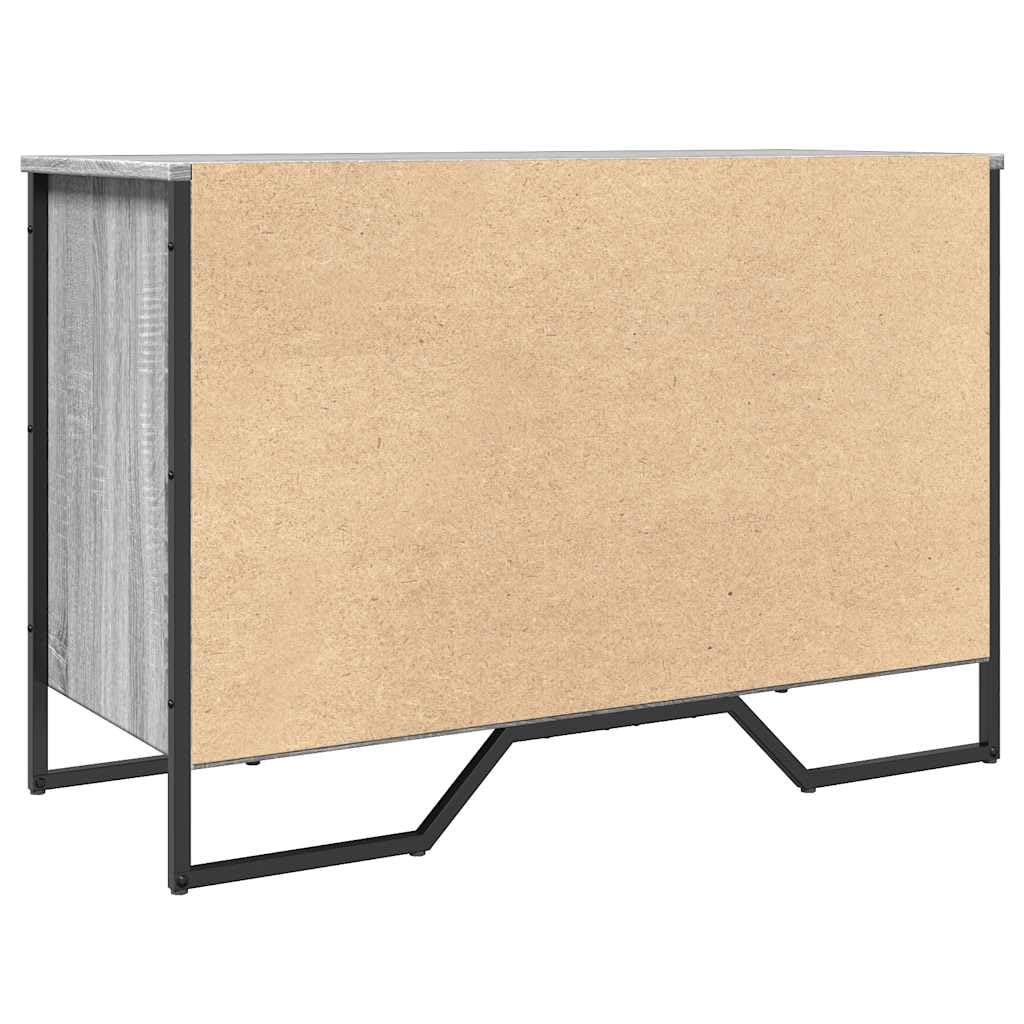 Regał na buty Sonoma szary, 90 x 38 x 61,5 cm, materiał drewnopochodny z miejscem do przechowywania i stabilnymi metalowymi nogami do przechowywania