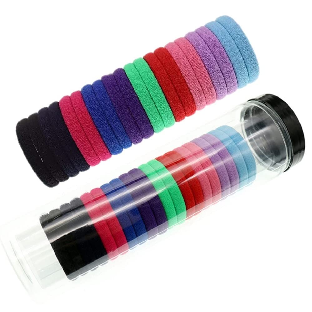 Seamless Ouchless Bulk Hair Ties, Head Bands for Women's Hair | Ponies/Bobbles/Scrunchies/Hair Tyes/Pony Tails for Men Girls | No Damage Ponytails Hairties (With Organizer)