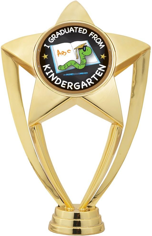 Crown Awards 6" Gold Kindergarten Graduation Trophies - Kindergarten Star Trophy Gift Prime