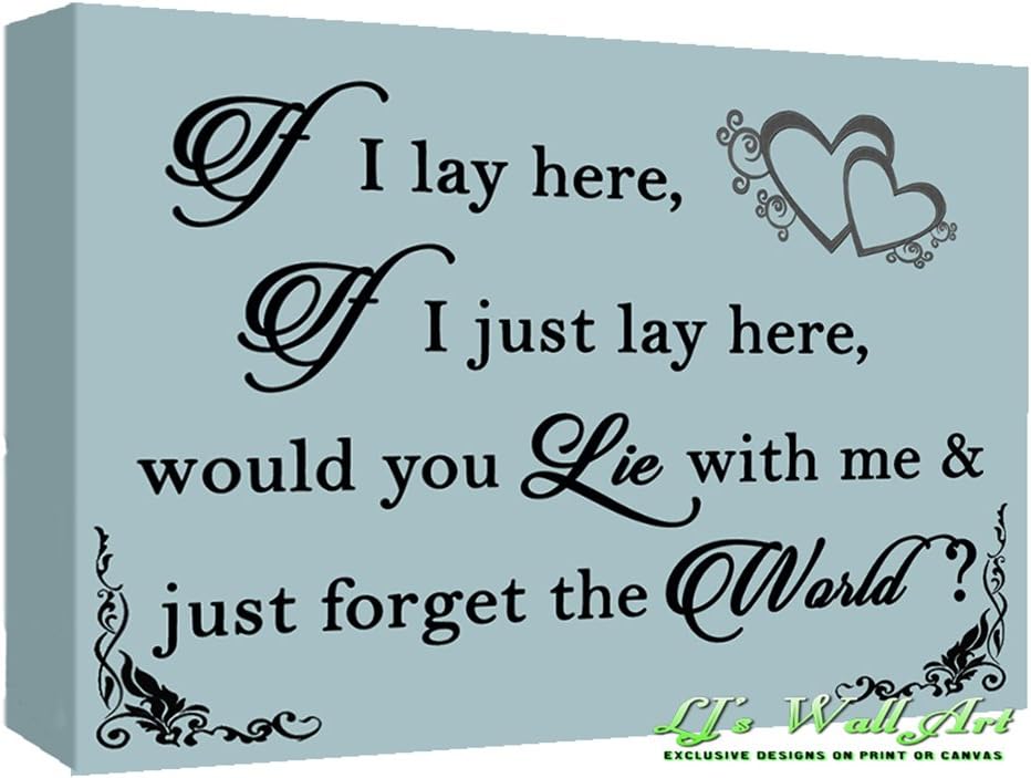 If I Lay Here - Snow Patrol QUOTE Canvas Wall Art Picture Print DUCK EGG BLUE (20" X 14" (50CM X 35CM))