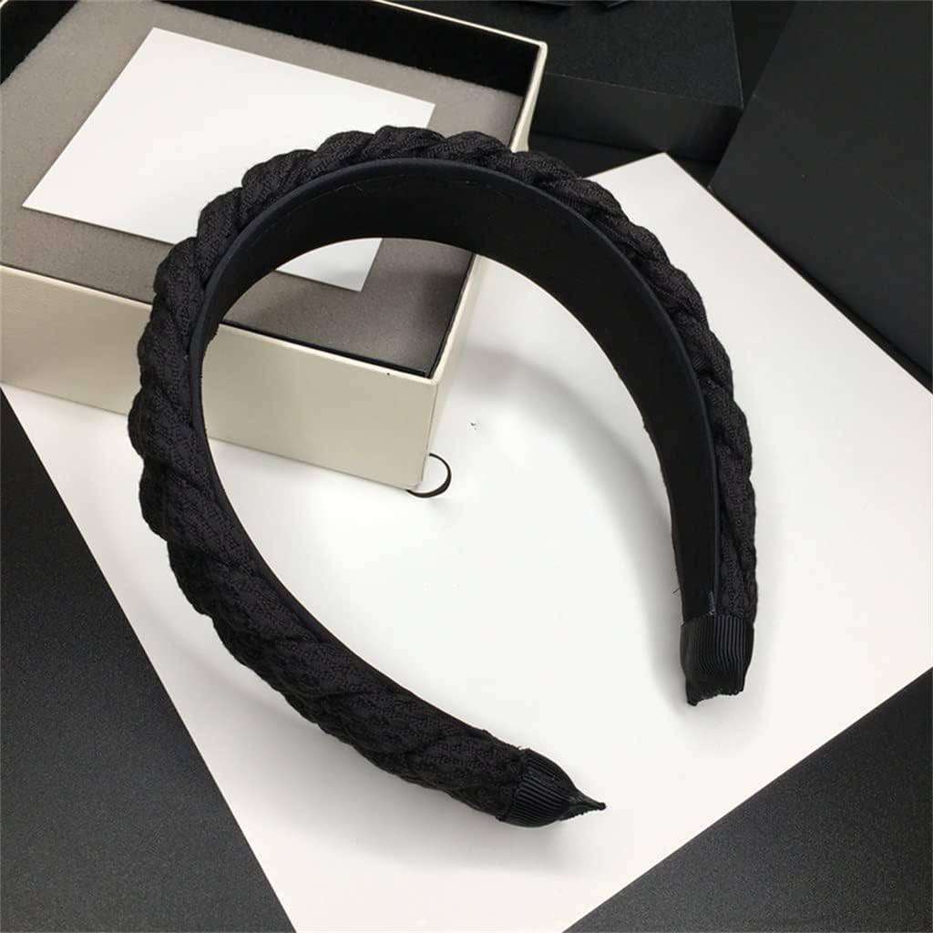 All-Match Temperament Head Card Twist Braid Hair Hoop Braid Head Hoop Wide-Brimmed Hair Card Hair Hole (Color : E, Size : 1)