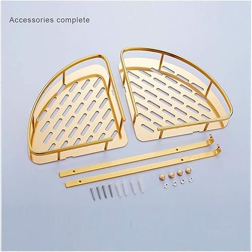 Miniatura 3 de Estante de baño organizador de esquina para ducha, organizador de pared para baño, estante de oro, organizador de ducha, espacio de aluminio, cesta