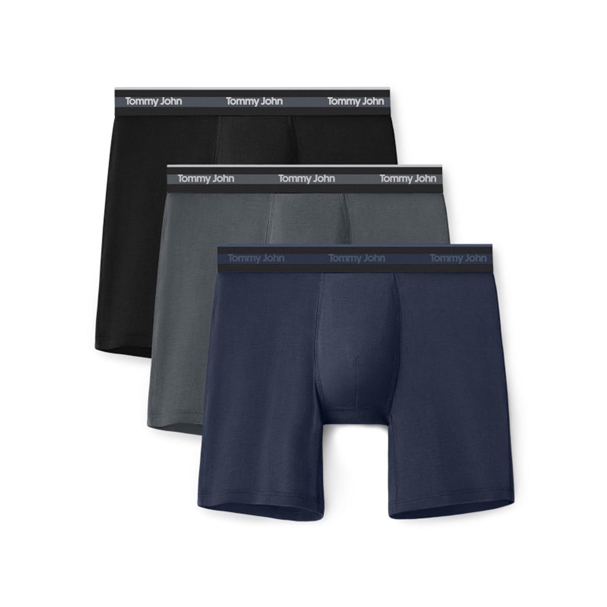 Tommy John Mens Comfort Micro Boxer Brief Underwear - 6 3-Pack Brushed Microfiber 4-Way Stretch Stay-Put Waistband