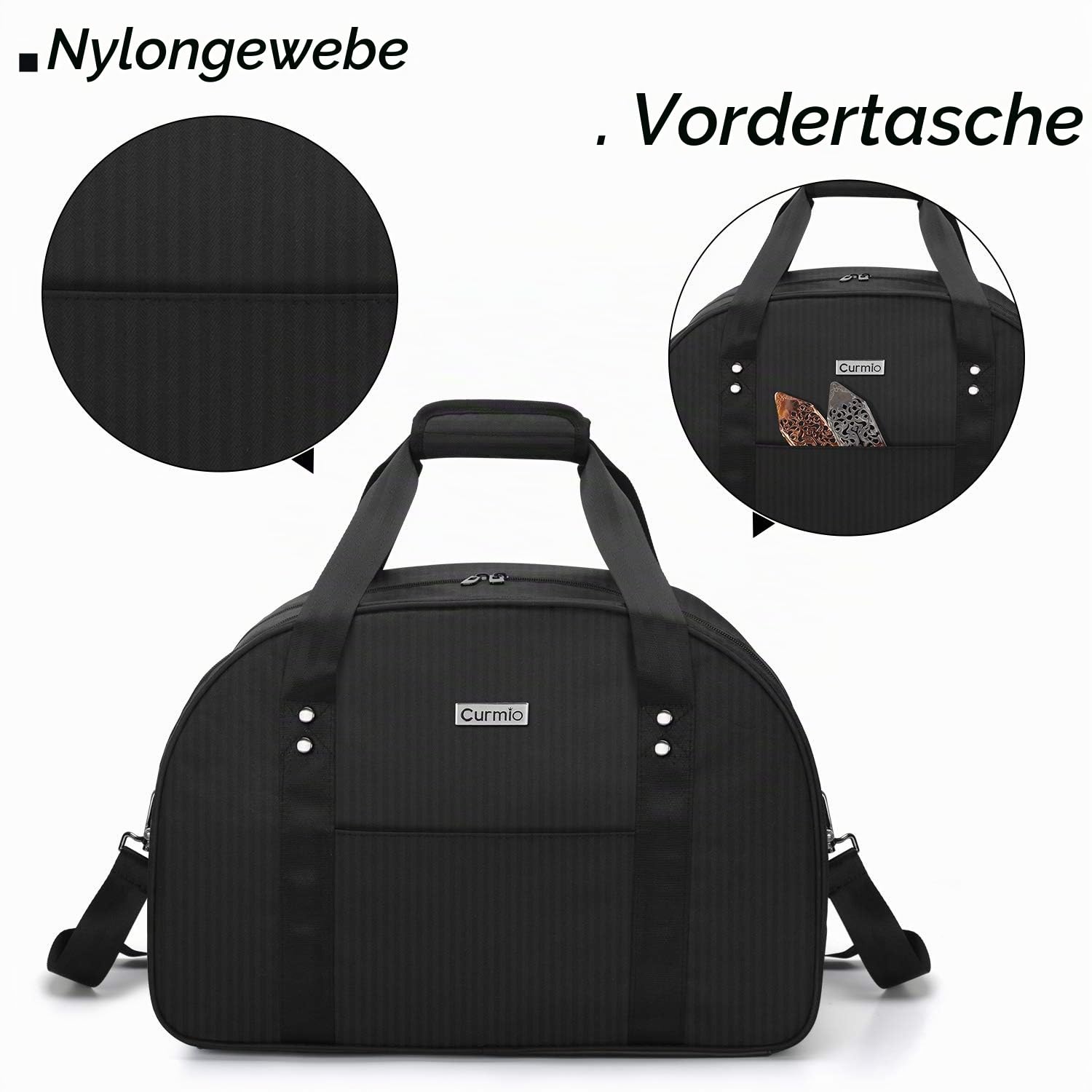CURMIO Cocktail Sets Aufbewahrungstasche, Barkeeper Tasche, Tragbare Reisetasche für Cocktailmixer Set, Cocktail Shaker, Eiszange, Rührlöffel und Korkenzieher, (LEERE TASCHE), Schwarz