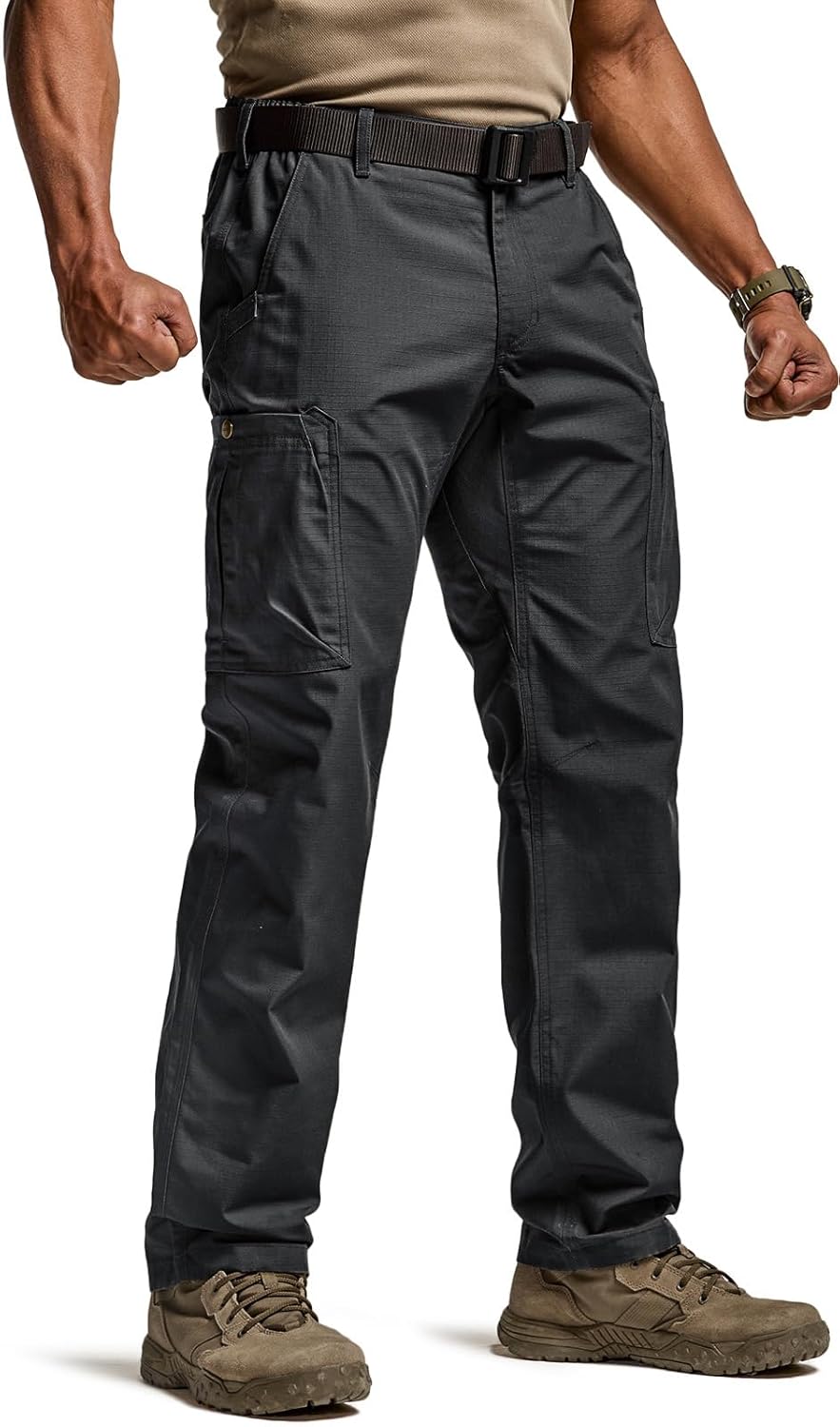 CQR Men's Military Cargo Pants, Water Resistant Ripstop Army Combat Tactical Pants, Outdoor Hunting Hiking EDC Work Pants - Image 3