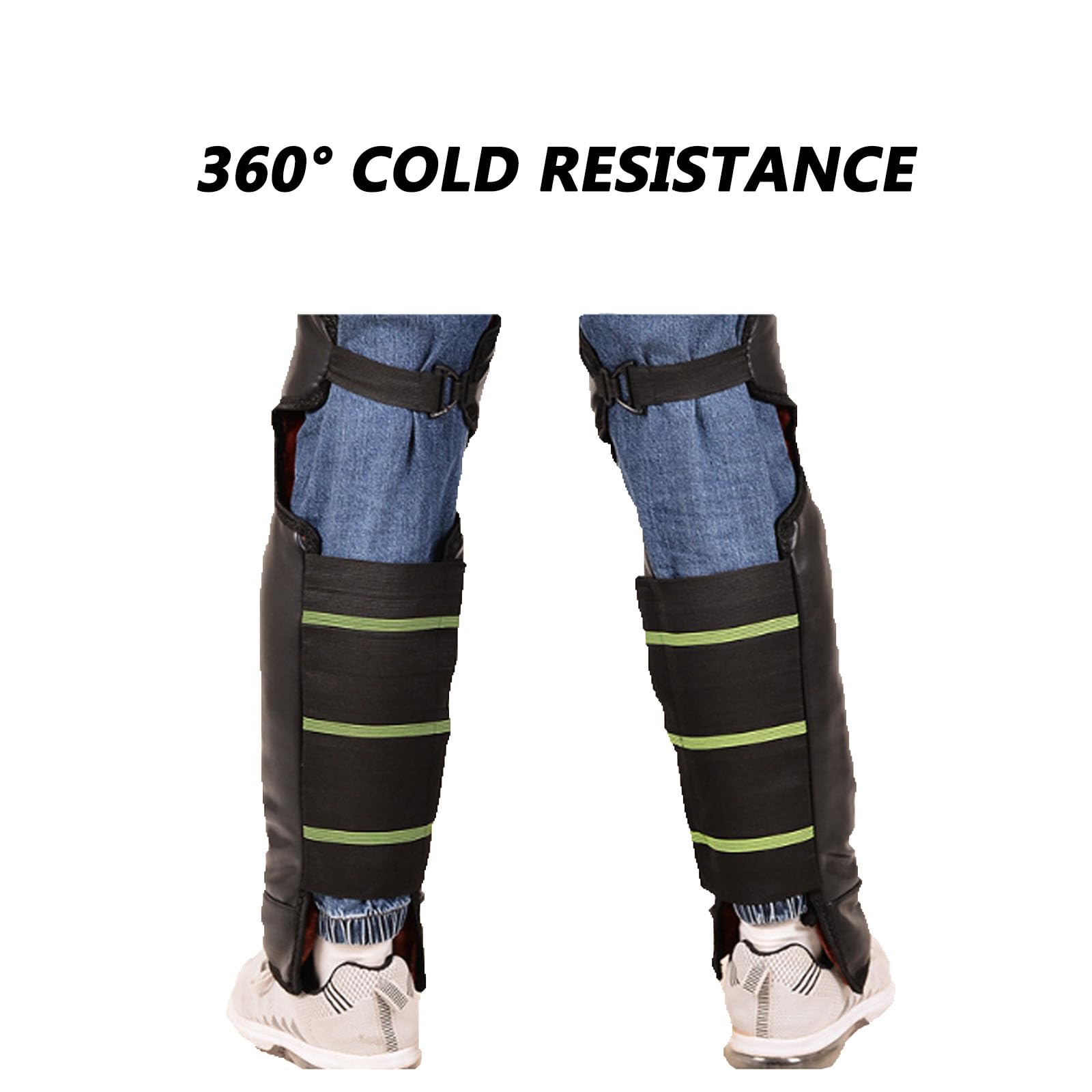Ginocchiere per moto, Cinghie regolabili antivento e resistenti al freddo, ganci anti-caduta, 1 paio di ginocchiere, cinghie adesive lunghe(Long Adhesive Straps)