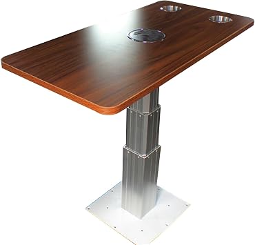 Camper Table Adjustable Telescopic RV Table Aluminum Alloy Table Pedestal Leg Lifting Bar Leg for Inside Camper RV Table Brown