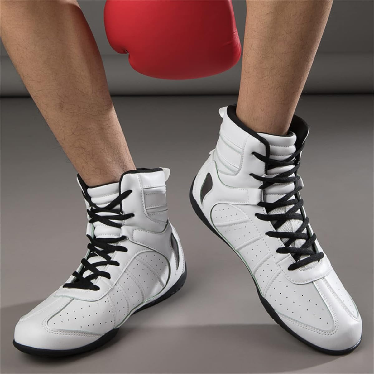 Scarpe da Boxe e Lotta per Uomo e Donna, Traspiranti, Antiscivolo, in Pelle, Stivali Fitness per Combattimento, Powerlifting e Bodybuilding