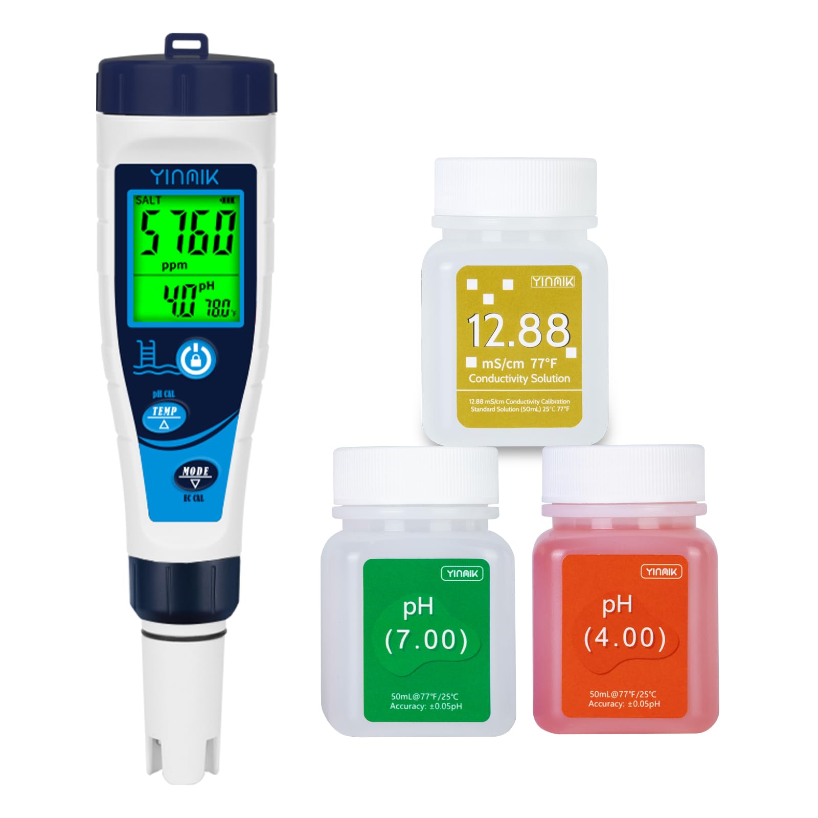 Photo 1 of YINMIK Salt Meter for Pools & pH Meter,Digital 5 in 1 Salinity Meter