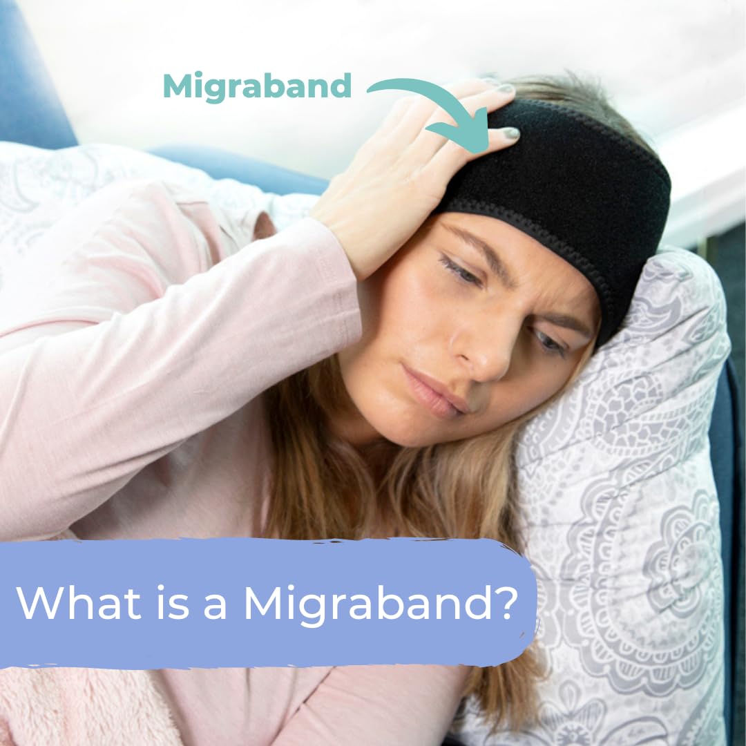 Diadema de compresión para aliviar la migraña con paquete de gel caliente/frío