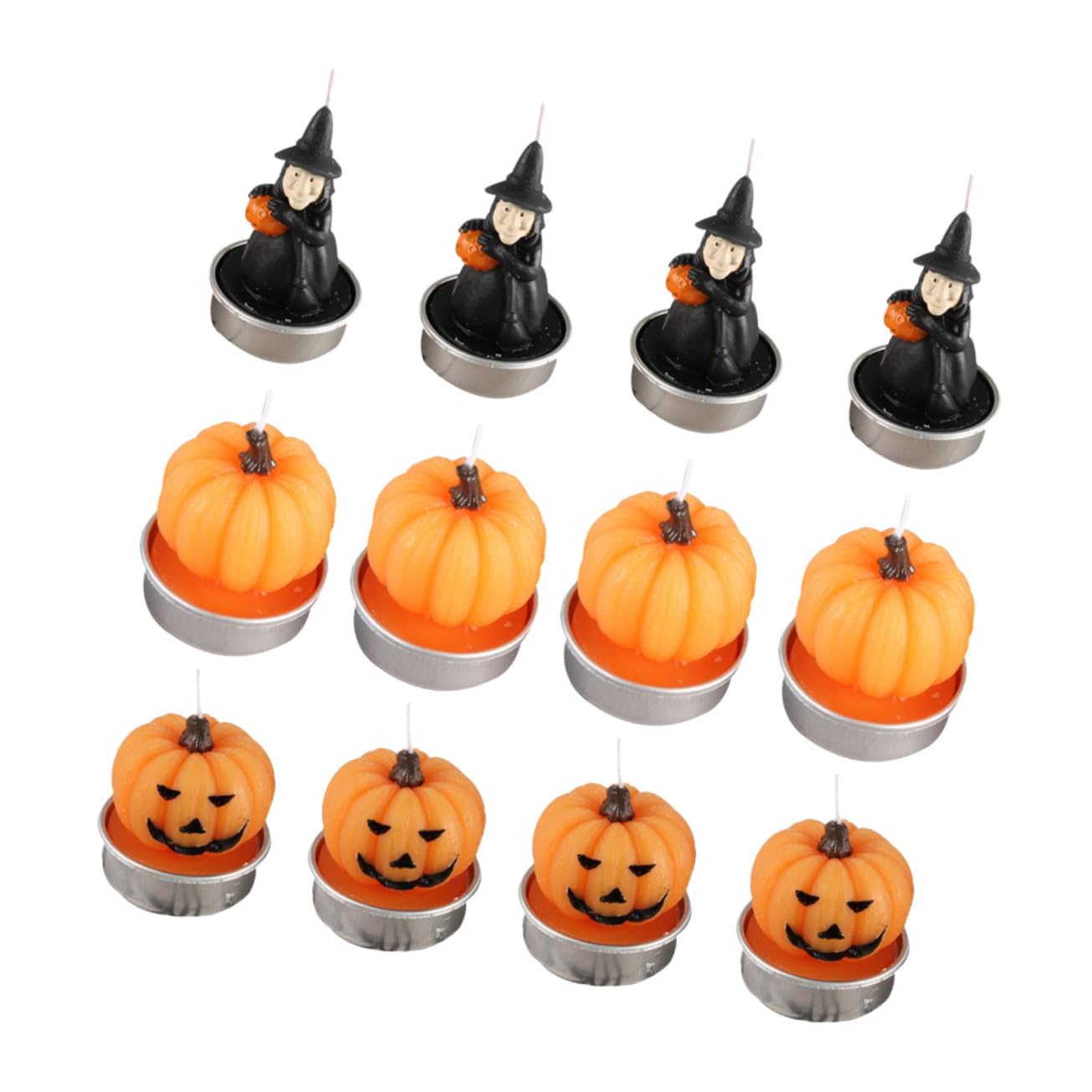 TOPPERFUN 18pcs Halloween Pumpkin Witch Candles Vivid Decorative Candle Lights for Parties Unique Flickering Atmosphere for Festival Celebrations Halloween for Spooky Events