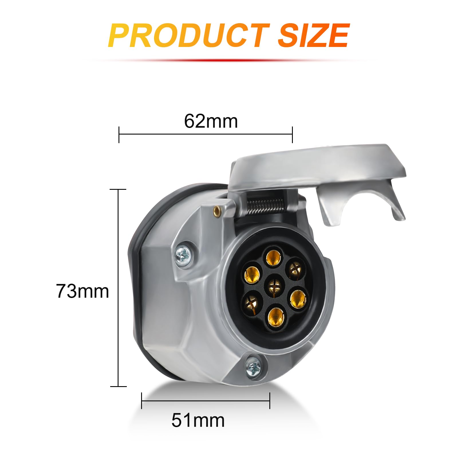 Prise remorque 7 Broches,12V Faisceau électrique,Câble 2m Précâblé Adaptateur Fiche Attelage 7 Broches,Convient aux remorques,camions,Camping-Cars