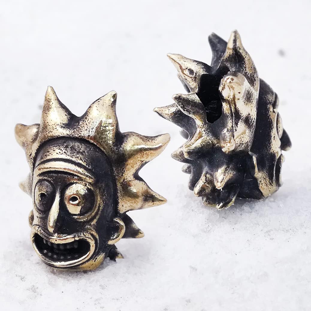 СooB EDC Paracord Bead, Knife Lanyard Bead, Beard Bead, Charm Movie Collection. Metal Hand-Casted Paracord Beads Pendants for Paracord Lanyards Bracelets 1Pcs/Lot (Rick Head Bronze)