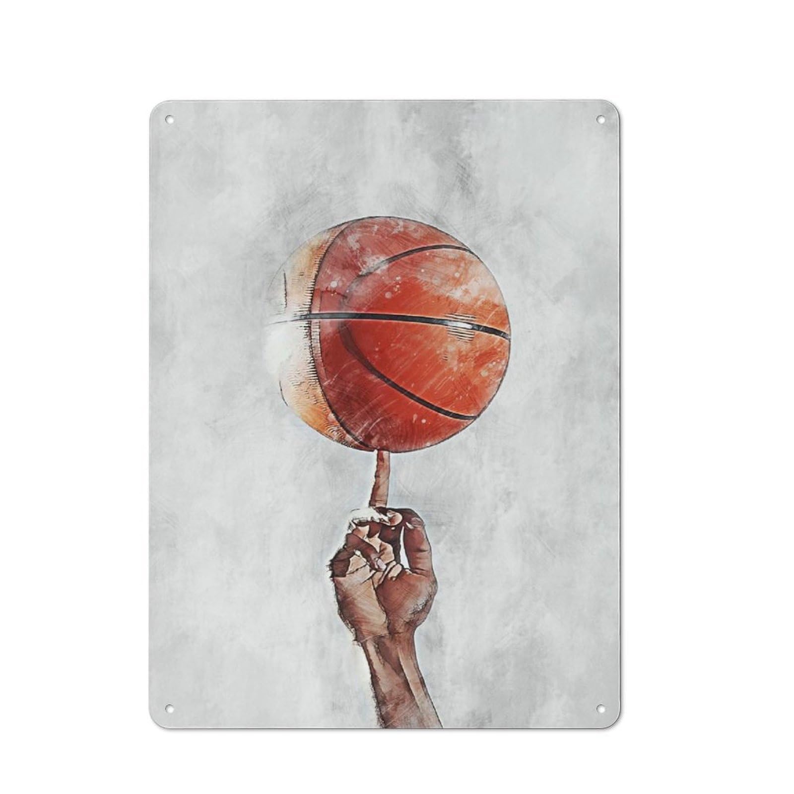 Basketball 11 Understated Metal Wall Decor 40x30cm, Office Metal Sign for Office, Study, Studio Or Hallway