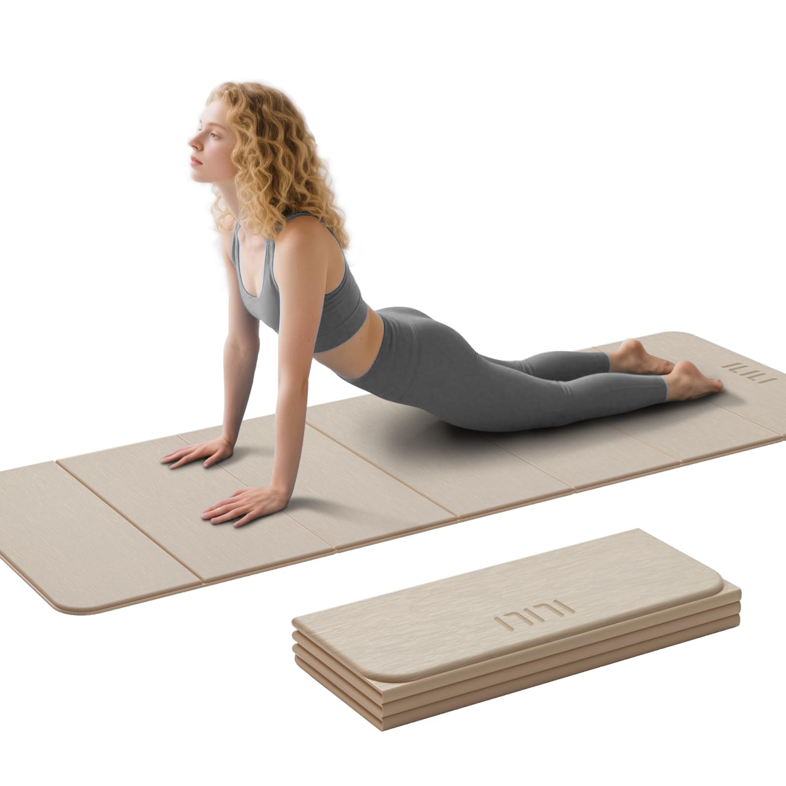 ILILI Foldable Yoga Mat 71 24 0 3 - TPE Non-Slip Fitness Mat for Home Waterproof Lightweight 2lb